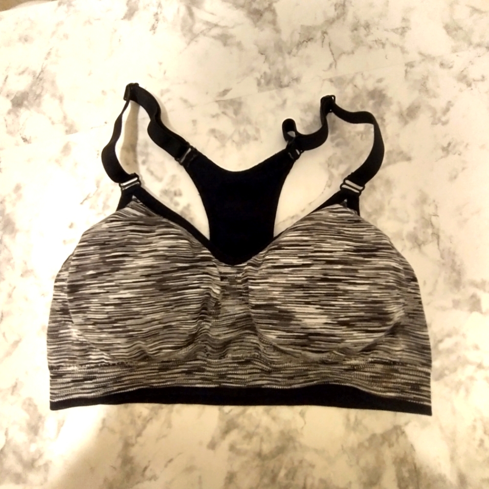 3/13 New Balance Black and Gray Women's Sports Bra